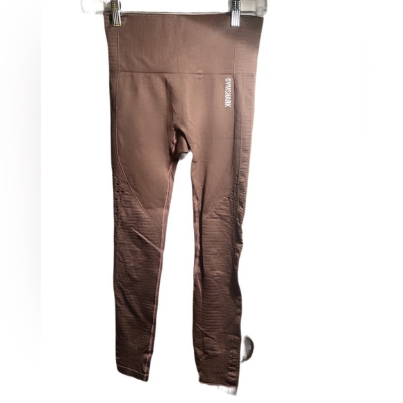 Gymshark Energy mauve crop yoga lightweight athletic Seamless Leggings tight M - Picture 2 of 3